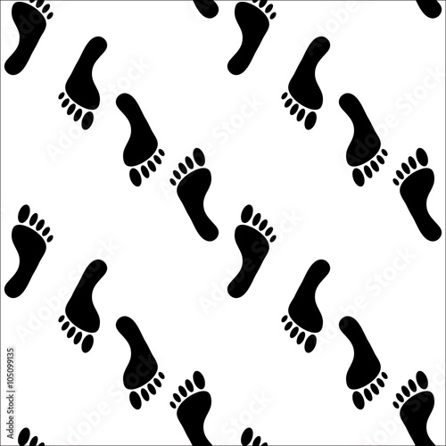 Vector seamless bare footprint pattern. Collection of bare foots. Design for frames, textile, fabric, invitation and greeting cards, booklets and brochures, website