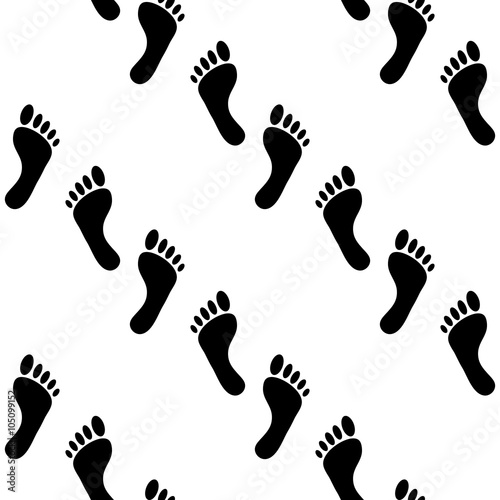 Vector seamless bare footprint pattern. Collection of bare foots. Design for frames, textile, fabric, invitation and greeting cards, booklets and brochures, website