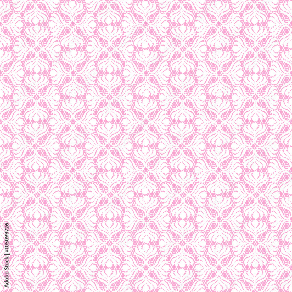 White retro seamless pattern on pink background White retro seamless pattern on pink background