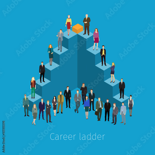 Career ladder with people. 