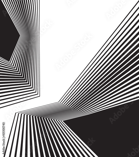 black and white mobious wave stripe optical abstract design