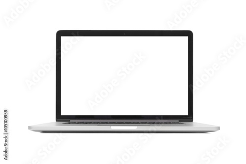 isolated laptop with blank space on white background