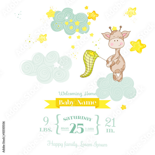 Baby Giraffe Shower Card - with place for your text - in vector