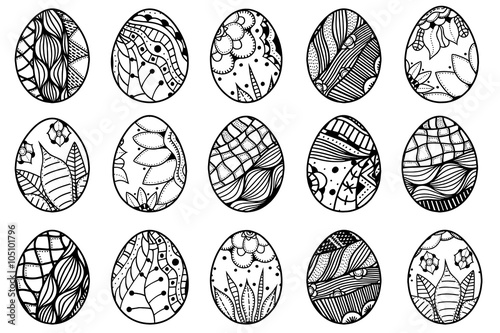 Hand drawn easter eggs