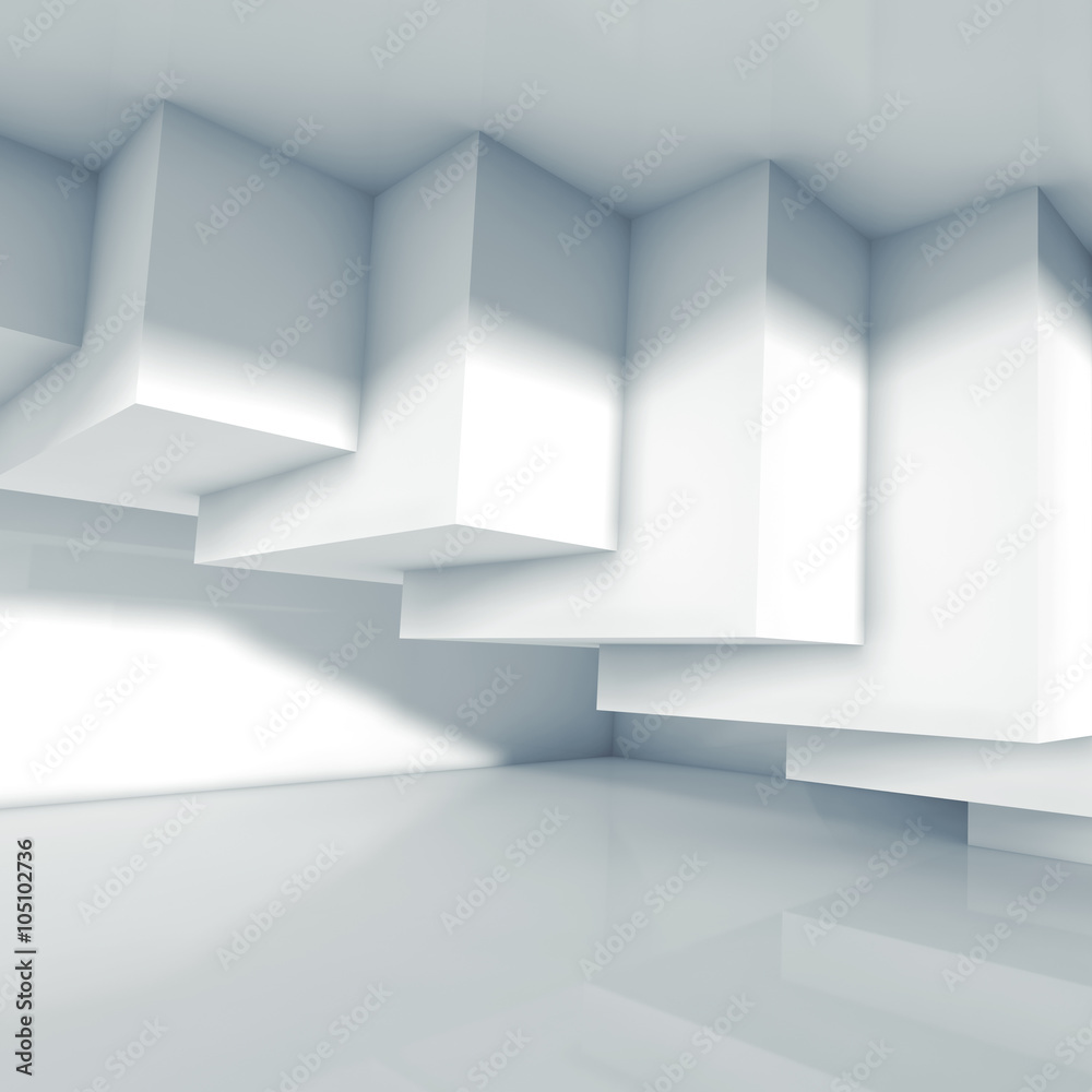 Fototapeta premium Abstract white room interior design 3d render