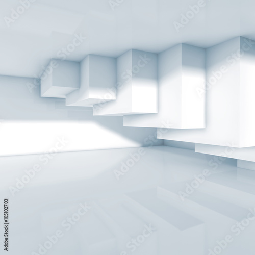 Wallpaper Mural Abstract room interior design with cubes 3d Torontodigital.ca