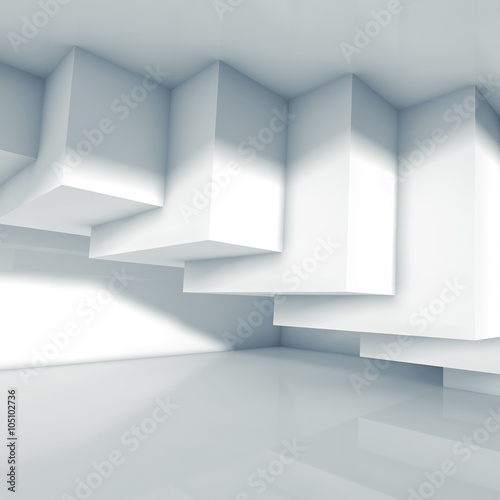 Wallpaper Mural Abstract white room interior design 3d render Torontodigital.ca