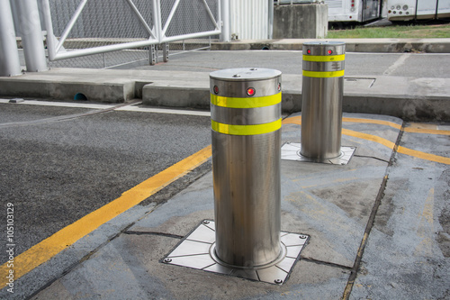  bollards with Security photo