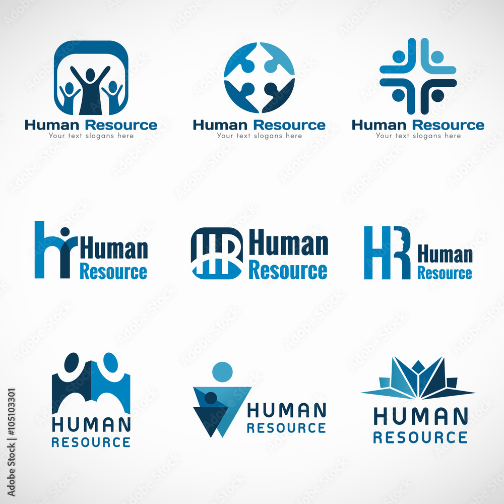 Human resources (HR) logo vector set design for Business Human resources (HR) logo vector set design for Business