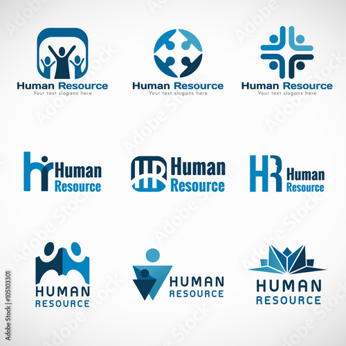 Human resources (HR) logo vector set design for Business