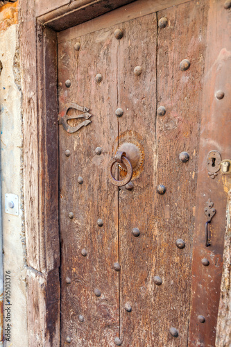 Ancient Door with  Handmade Knocker © Rostislav Ageev