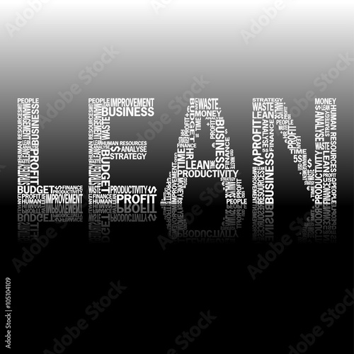 Abstract typography background with heading Lean