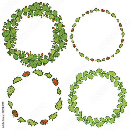 Set of decorative circle frames.