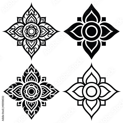 Thai folk art pattern - flower shape  