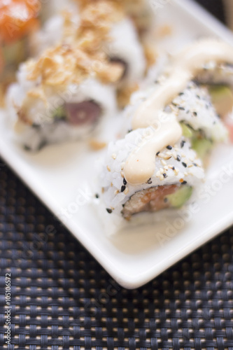 Japanese restaurant salmon sushi