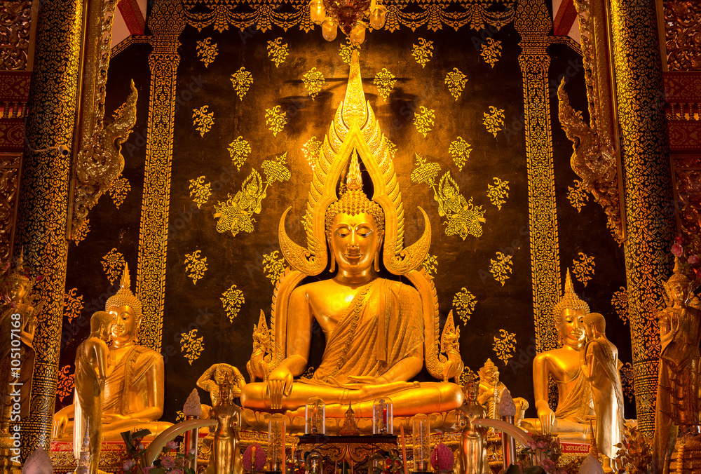 Buddha statue at wat phra that suthon mongkol khiri Temple in Phrae at Thailand