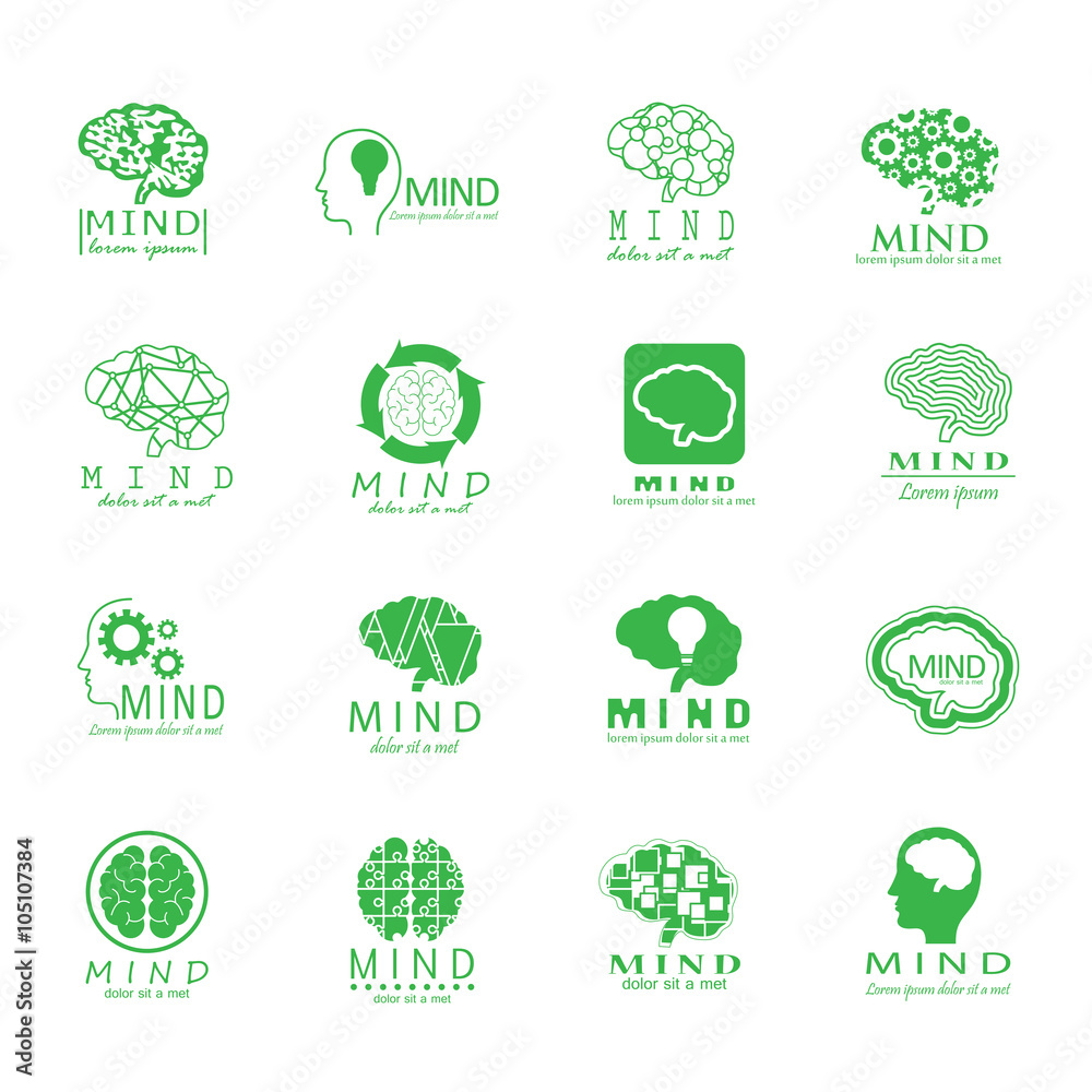 Mind Icons Set - Vector Illustration Mind Icons Set - Vector Illustration