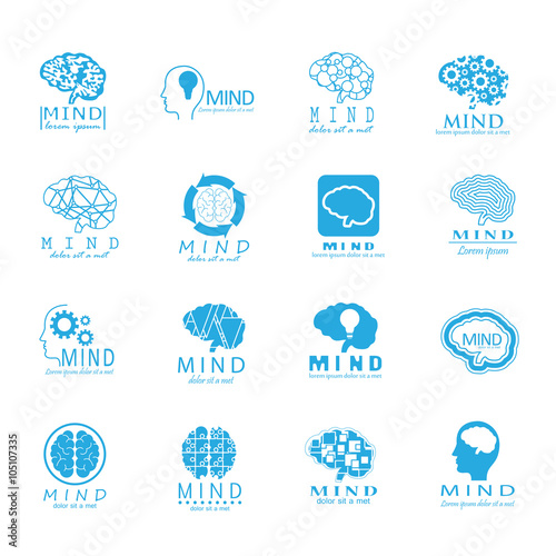Mind Icons Set - Vector Illustration 