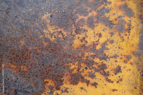 An abstract background image of rusty painted metal sheet