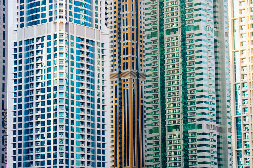contemporary skyscrapers in Dubai