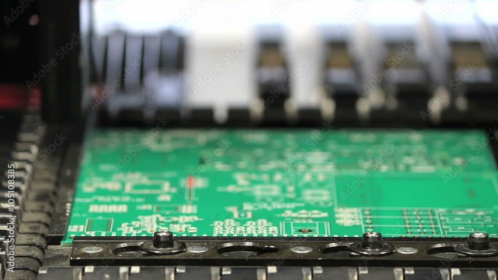 Surface Mount Technology (Smt) Machine places elements on circuit boards