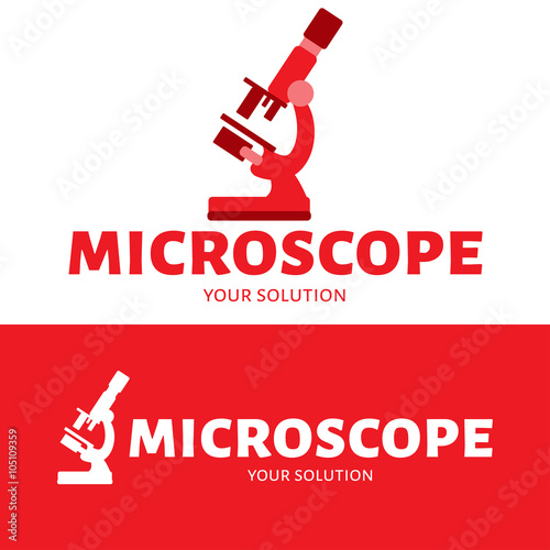Vector logo microscope. Brand logo in the form of a microscope