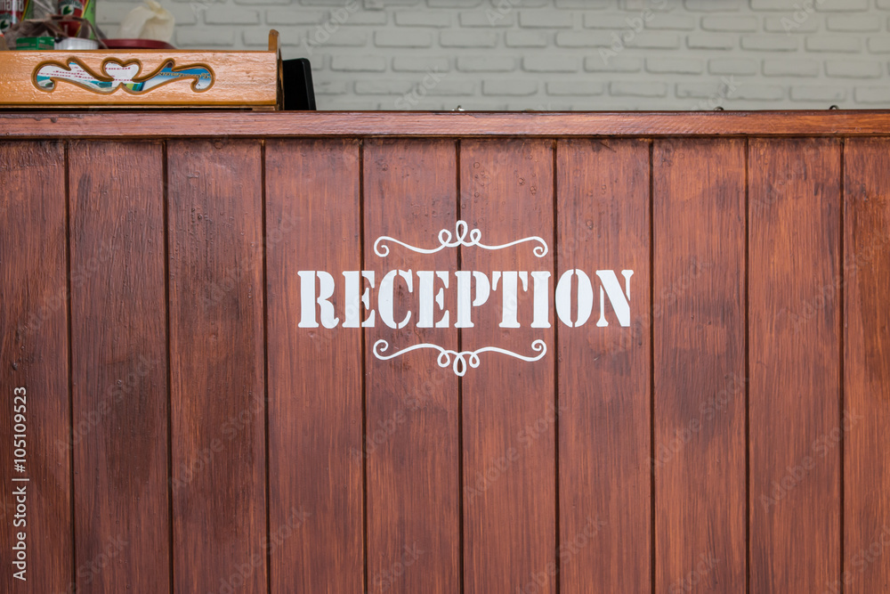 Antique hotel reception online desk