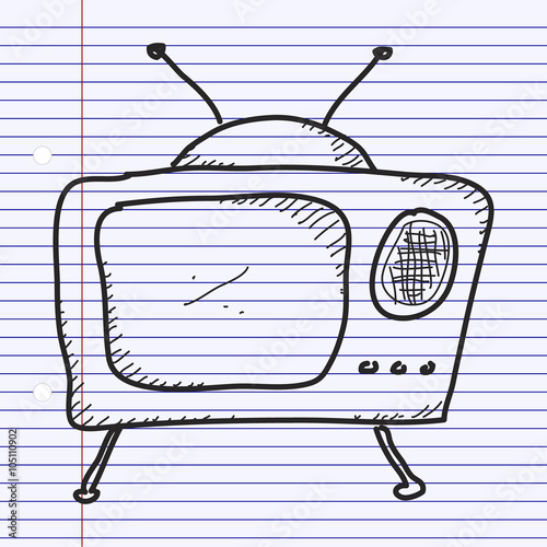 Simple doodle of a television