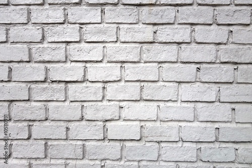 Painted white brick wall