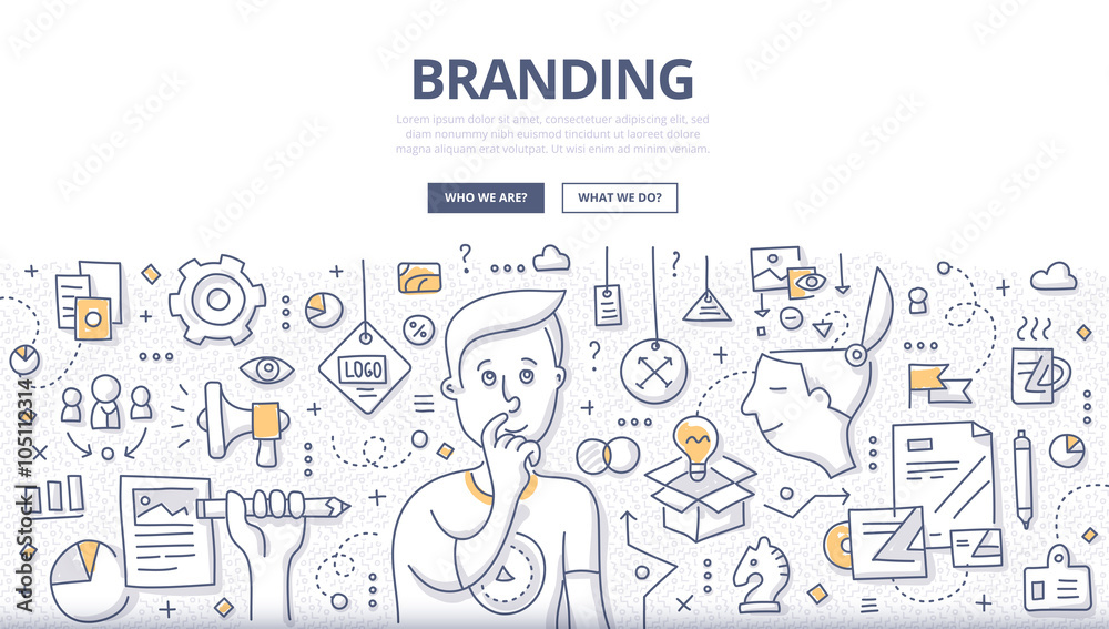 Fototapeta premium Branding Doodle Concept