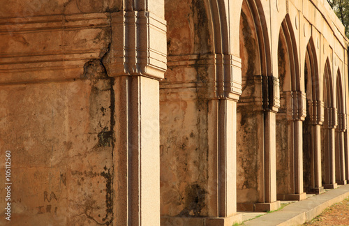 Historic Qutbshahi tombs varandah in Hyderabad, India photo