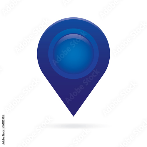 blue map pointer icon marker GPS location flag symbol