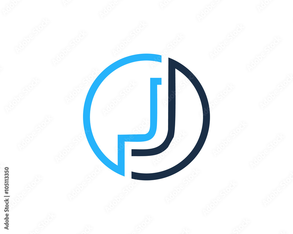 Letter J Lines Circle Logo Letter J Lines Circle Logo