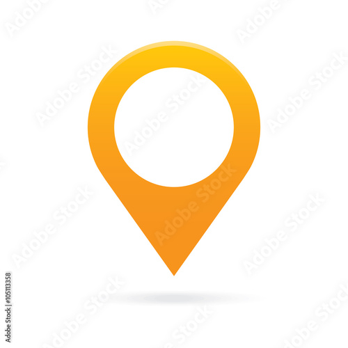 orange map pointer icon marker GPS location flag symbol