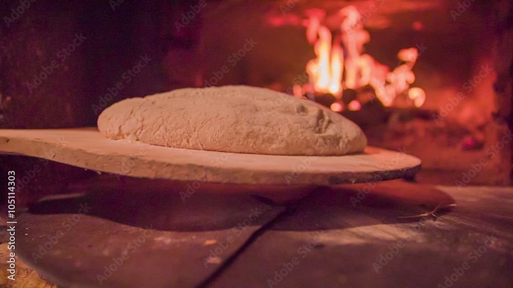 Bough going in to the bread oven