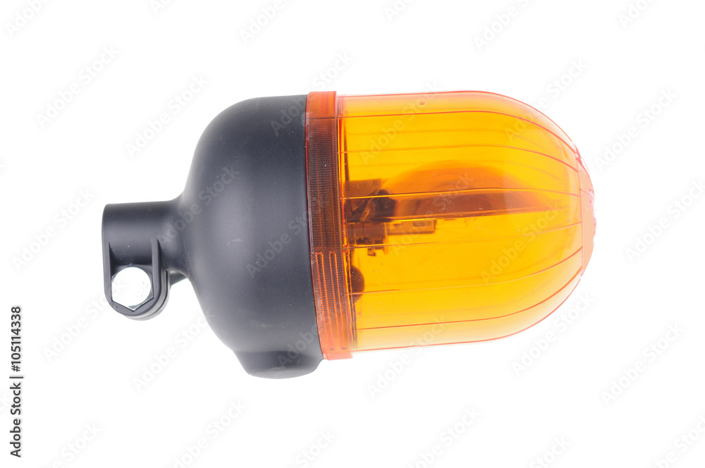 orange warning lamp isolated on white orange warning lamp isolated on white