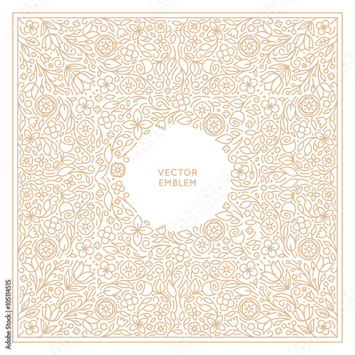 Vector set of floral monogram and logo design template in trendy