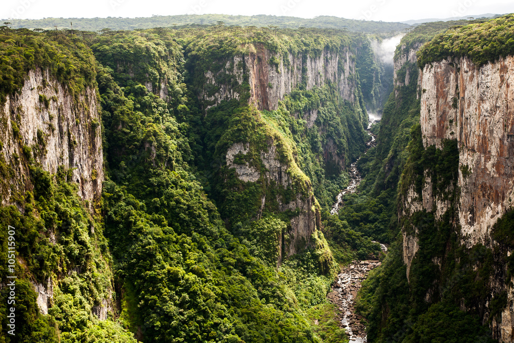Itaimbezinho canyon cliffs in southern Brazil