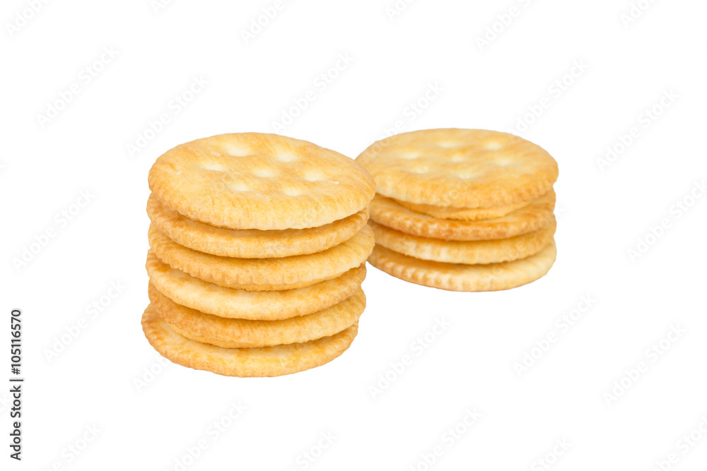 Cracker cream cheese isolated on white background. Cracker cream cheese isolated on white background.