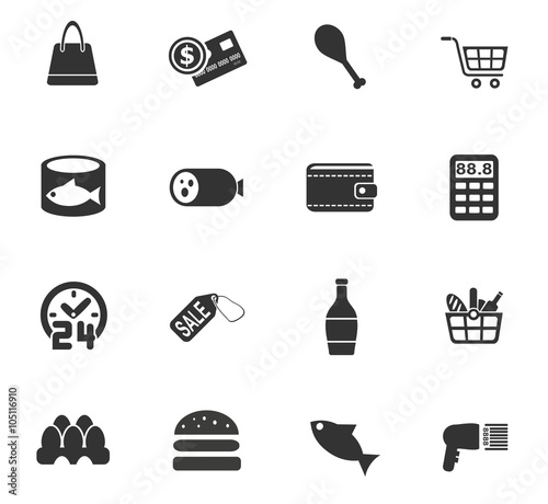 grocery store icon set