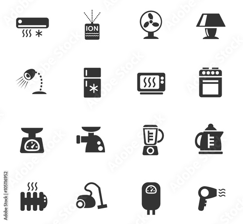 home appliances icon set