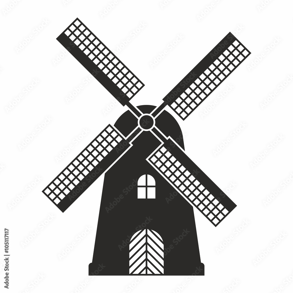 Windmill icon - obrazy, fototapety, plakaty 