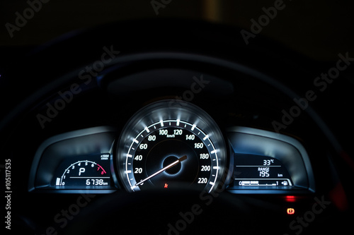 Car dashboard control speed panel