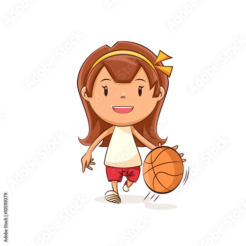 Girl playing basketball