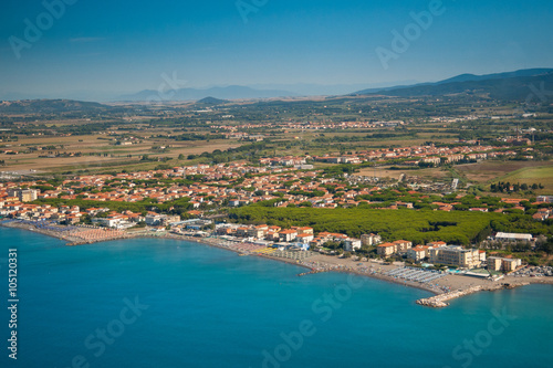 Aerial view of Etruscan Coast, Italy, Tuscany, Cecina