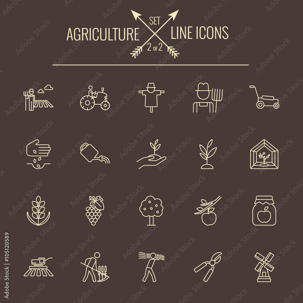 Agriculture icon set.
