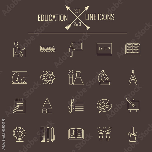 Education icon set.