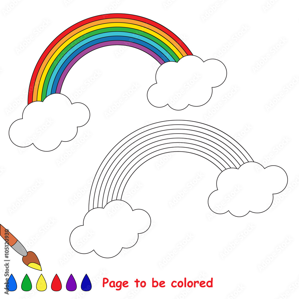 Rainbow cartoon. Page to be colored. Rainbow cartoon. Page to be colored.