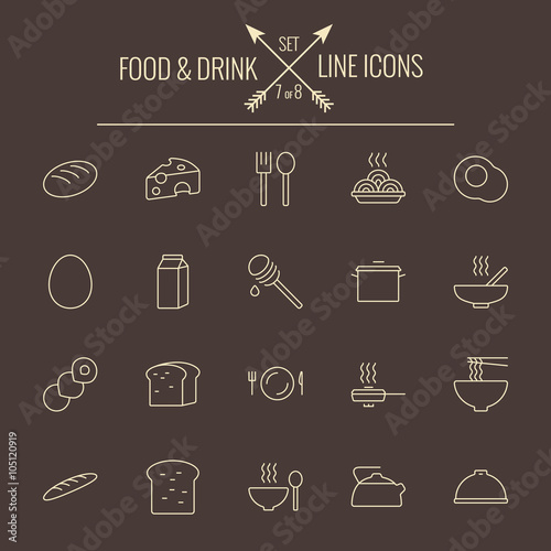 Food and drink icon set.