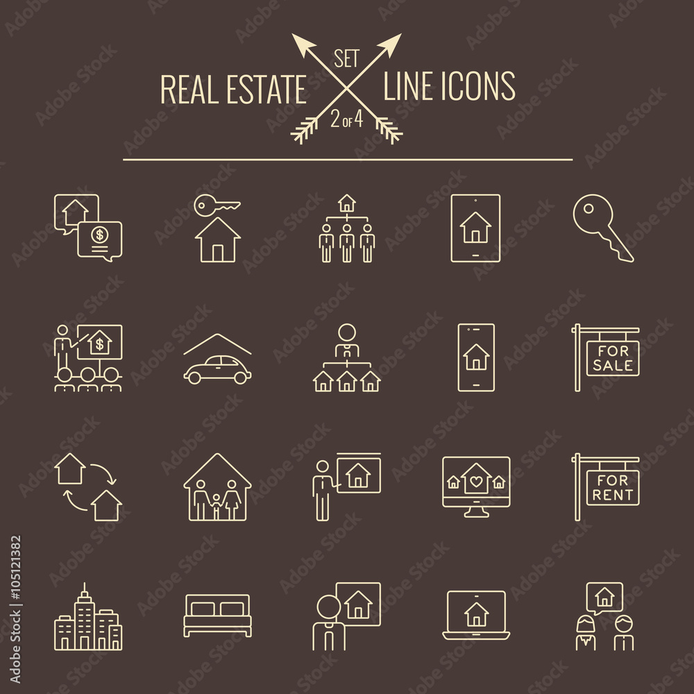 Real estate icon set. Real estate icon set.